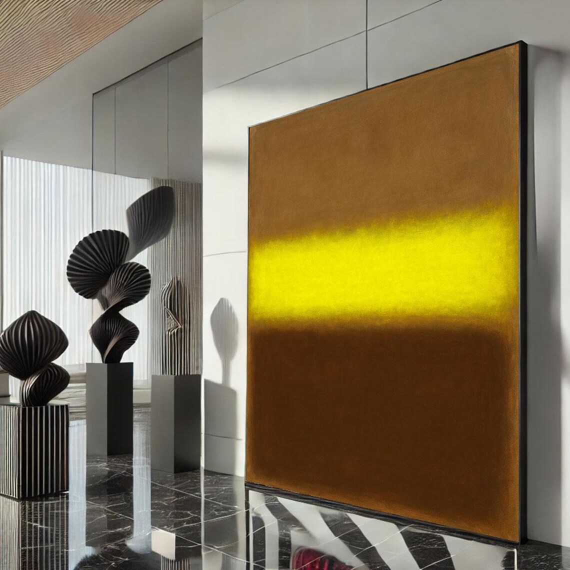 Rothko Style Yellow Brown Color Field Abstract Modern Art Poster