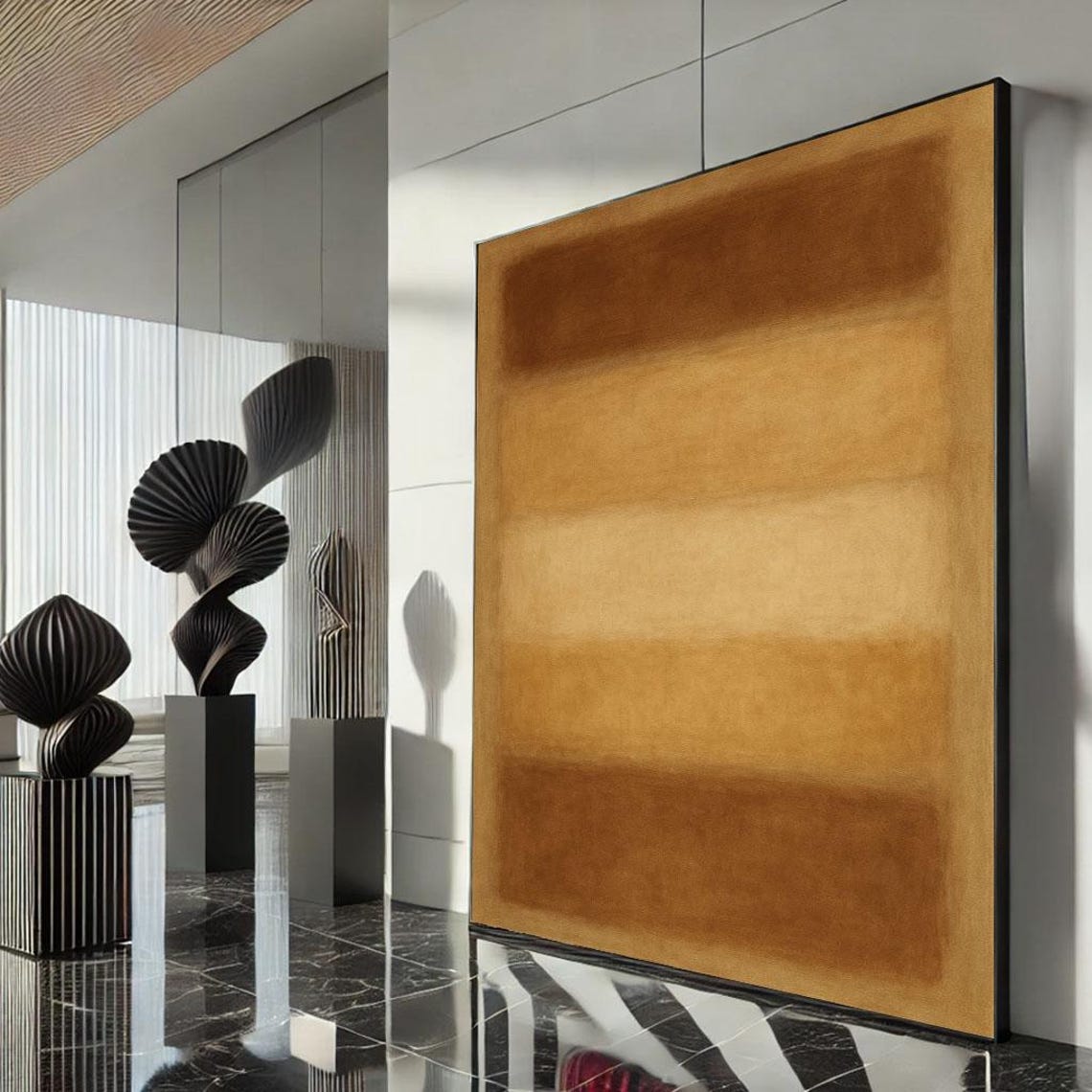 Rothko Style Brown Beige Color Field Abstract Modern Art Poster
