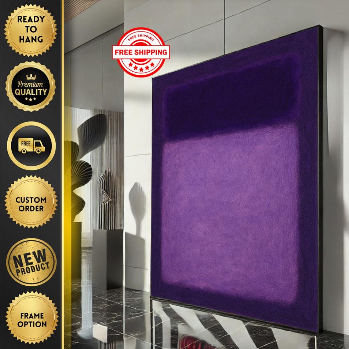 Rothko-Inspired Dark Purple Moody Color Field Abstract Poster