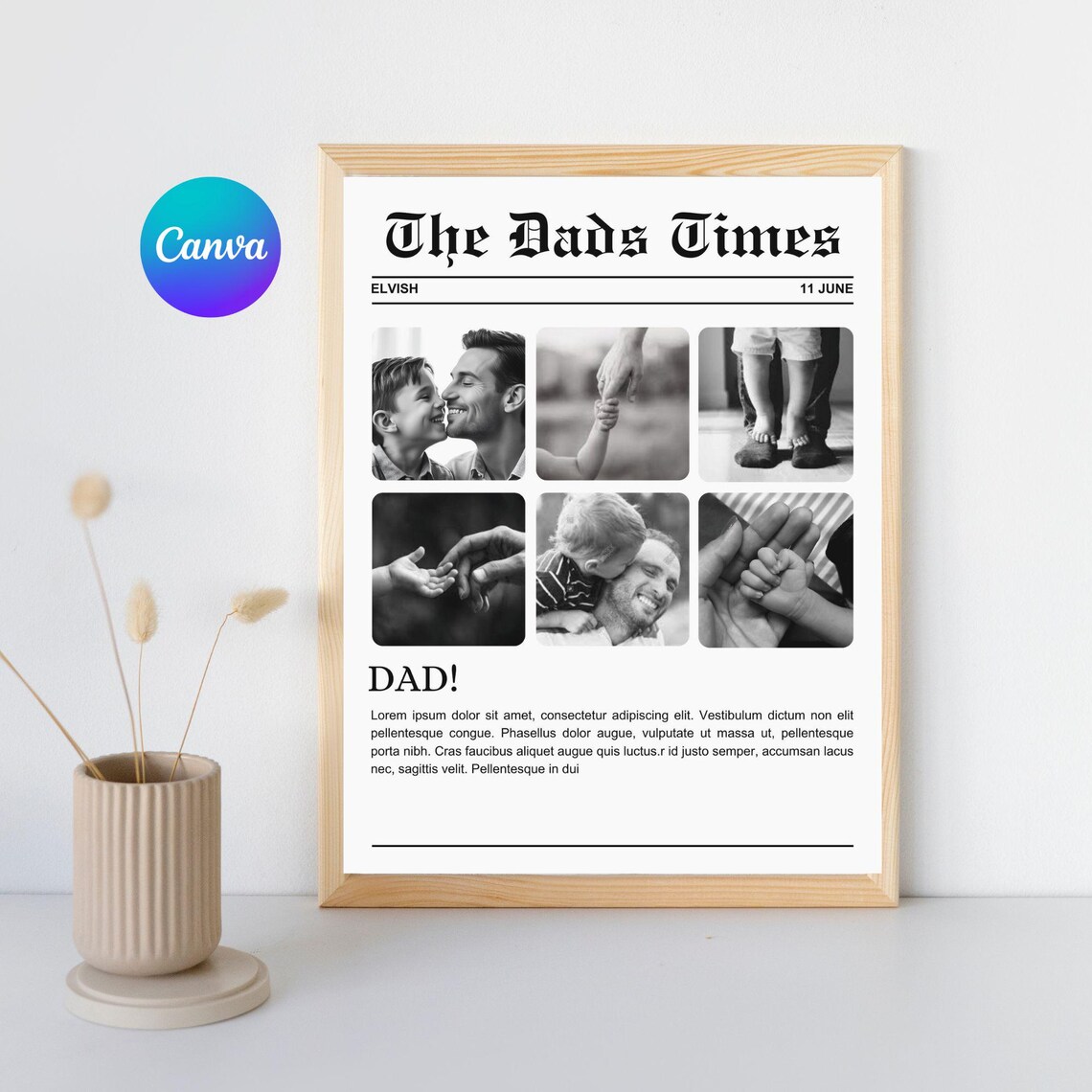 Dad Defination Photo Template Collage, Fathers Day Gift