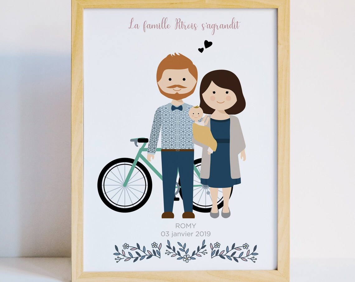 Custom Family Portrait With Pets, Personalized Print - Image 5