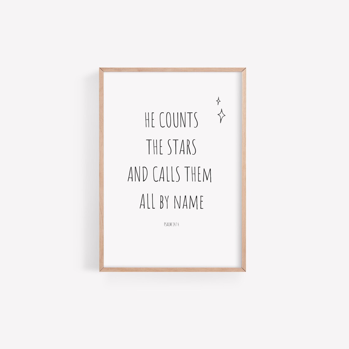He Counts The Stars Calls Them By Name Psalm 147 Minimal Poster