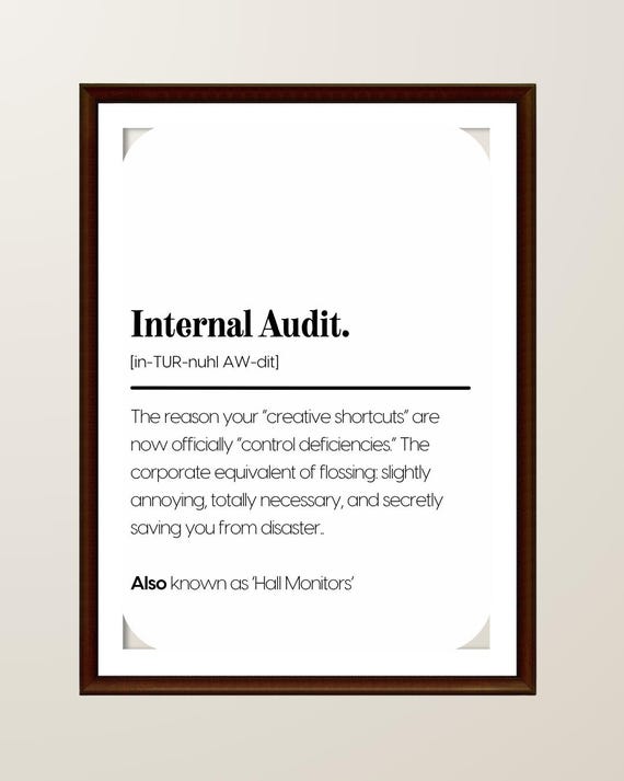 Funny Finance Internal Audit Office Poster Department Wall Art Accounting Humour Decor