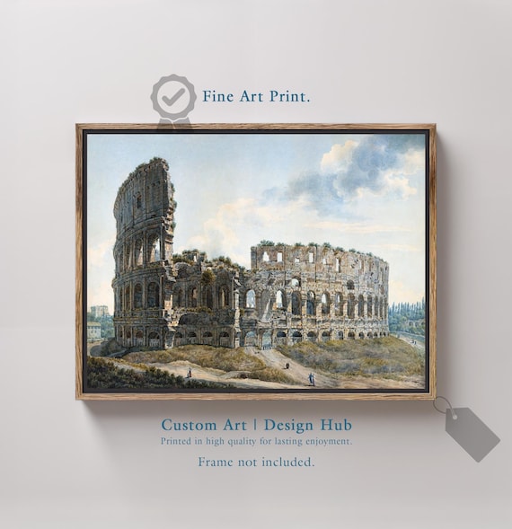 Colosseum Rome Travel Poster, Ancient Ruins