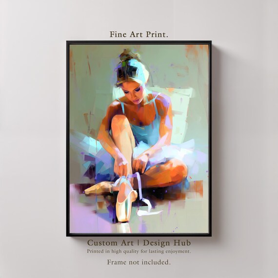 Ballerina Art Print Elegant Ballet Dancer Painting Modern Home Decor