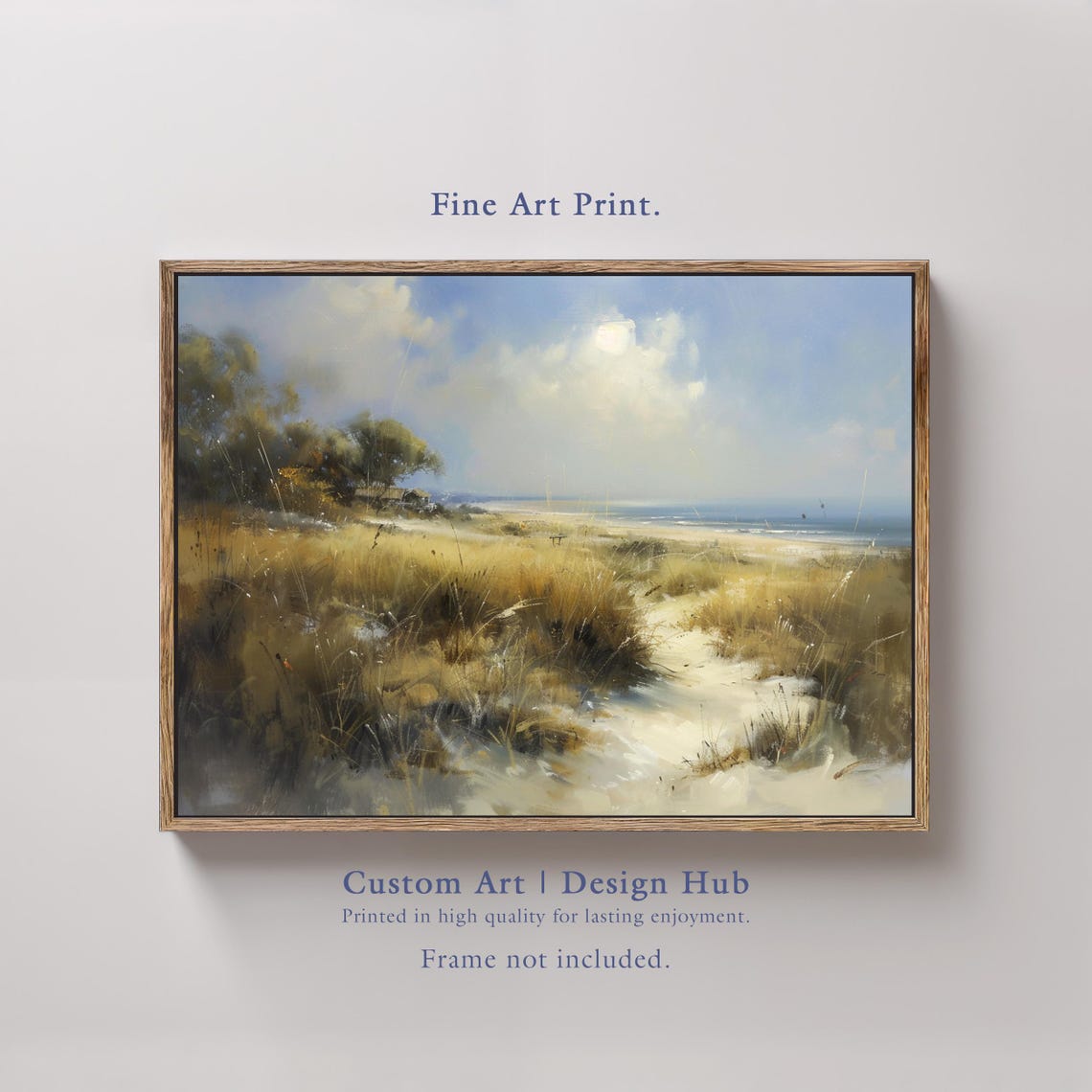 Golden Sunlit Coastal Dune Path Beach Seascape Fine Art Poster