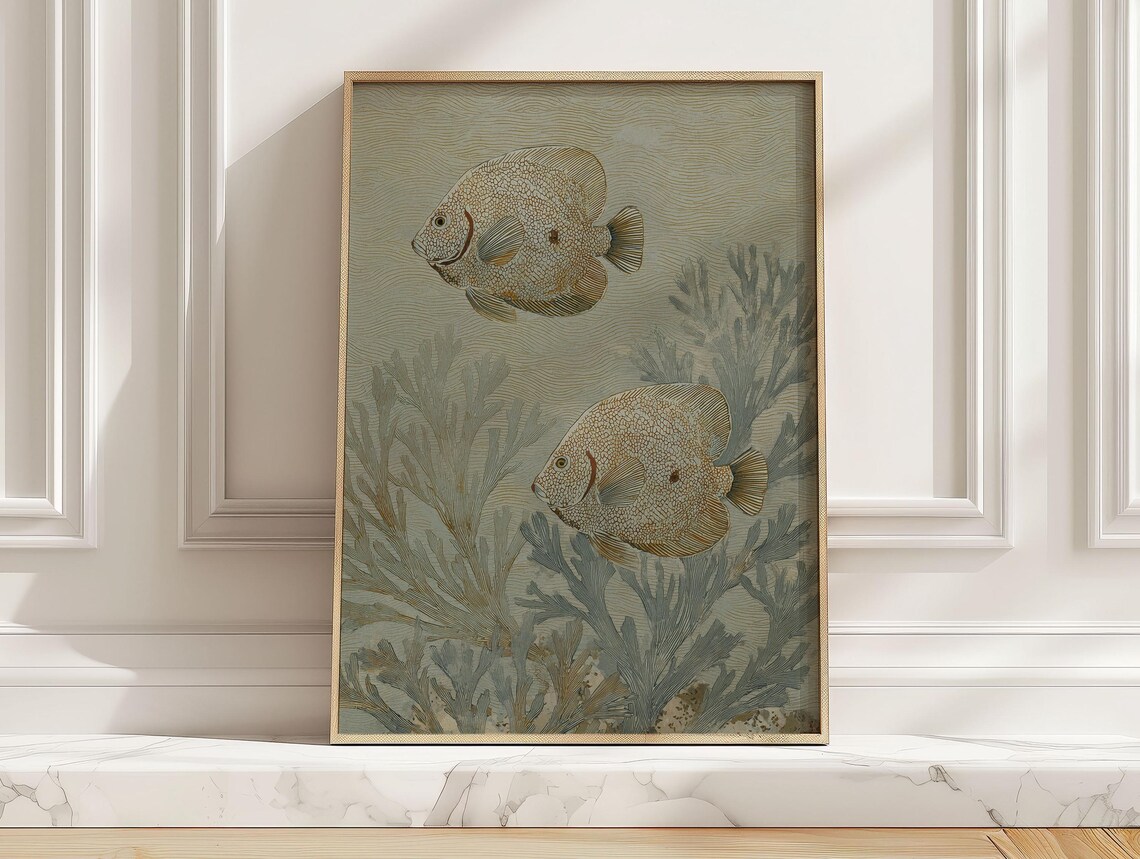 Tropical Coastal Fish Vintage Japanese Reef Poster