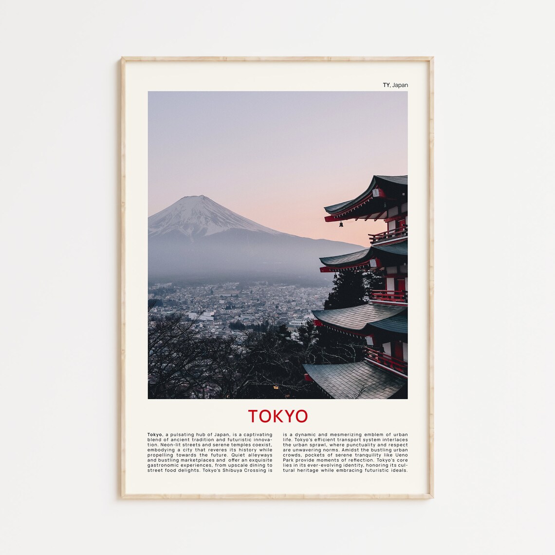 Tokyo Travel Poster, Japan Wall Decor Art Print