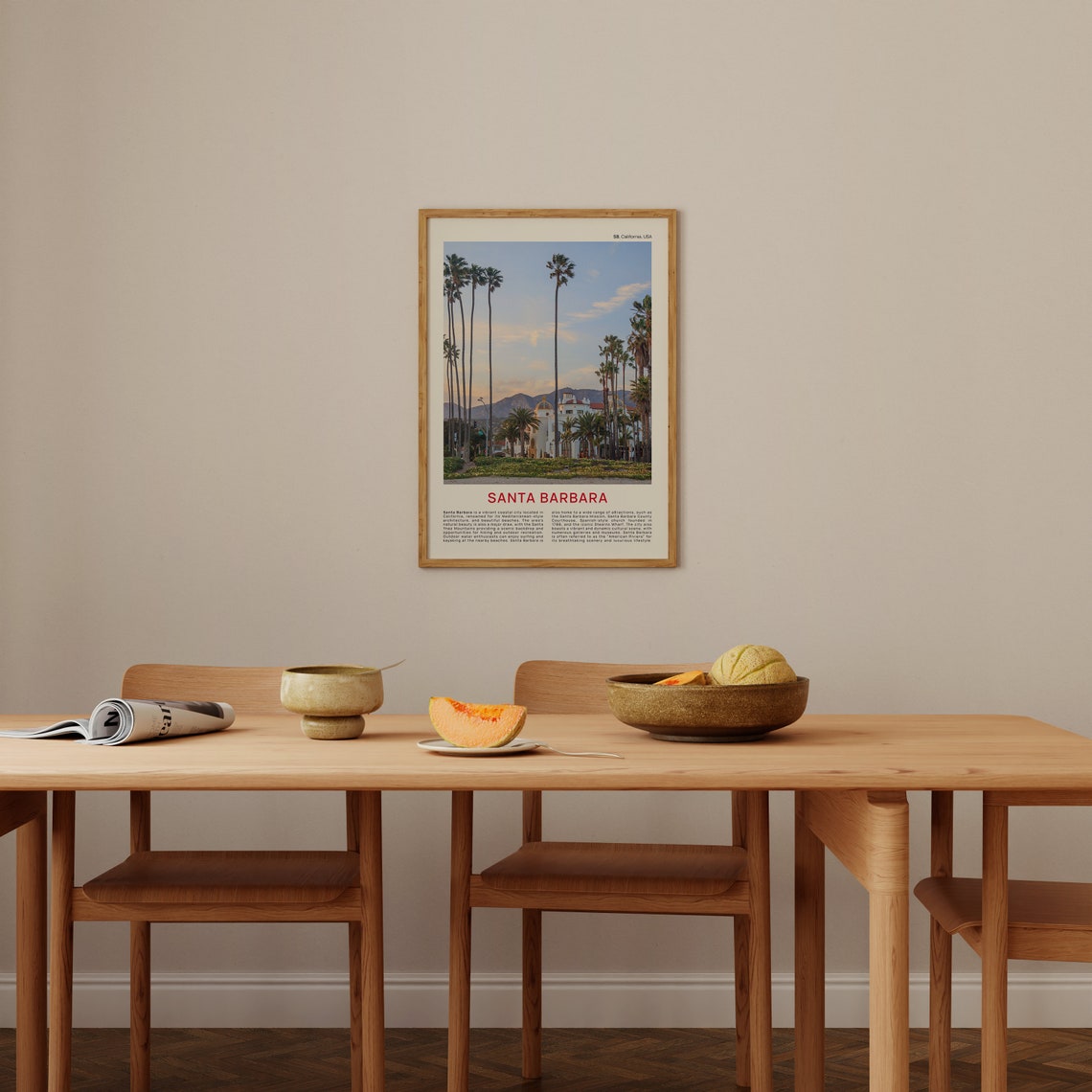 Santa Barbara Palm Trees Mission Architecture California Poster - Image 4