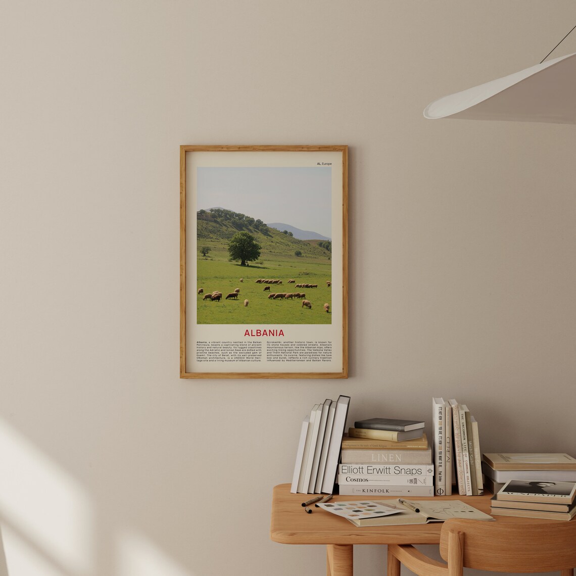 Albania Film Photo Sheep Grazing Hillside Pastoral Travel Poster - Image 2