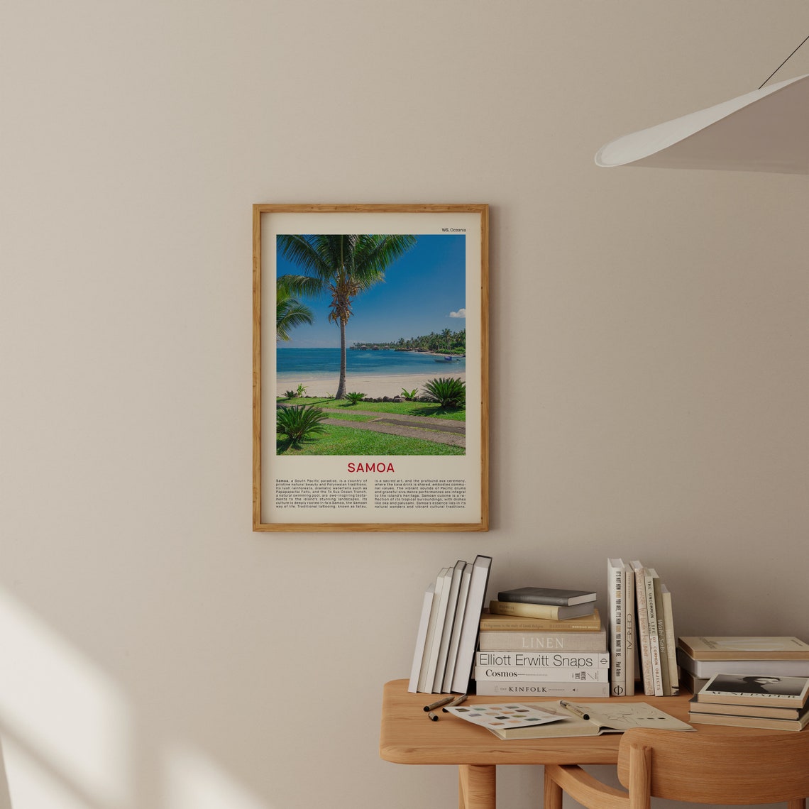 Samoa South Pacific Coconut Palm Beach Lagoon Photo Travel Poster - Image 2