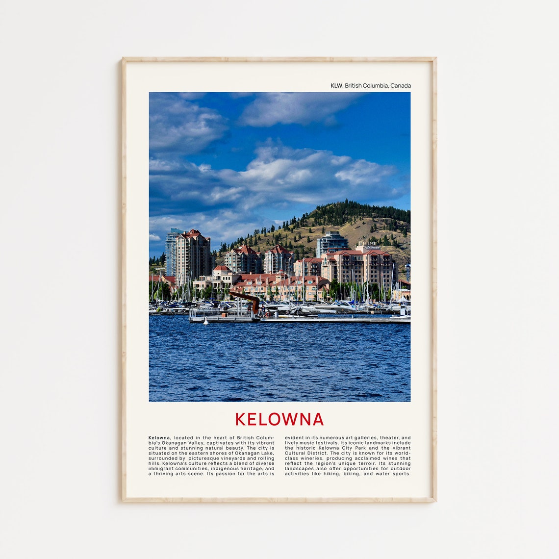 Kelowna Print Film Photo Kelowna Wall Art Kelowna Poster Kelowna Photo Kelowna Poster Print Bc Wall Decor Canada Poster Print