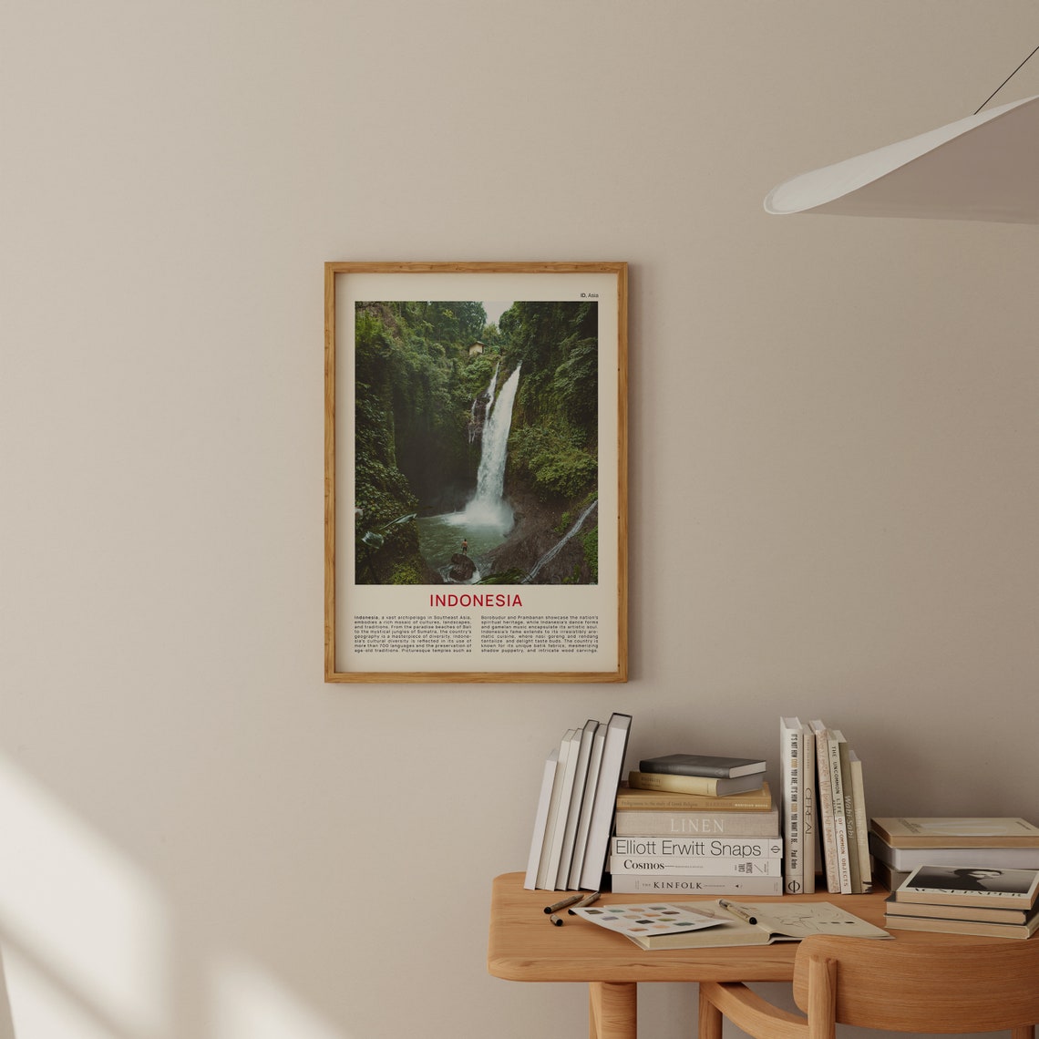 Indonesia Jungle Waterfall Tropical Falls Asia Travel Poster - Image 2