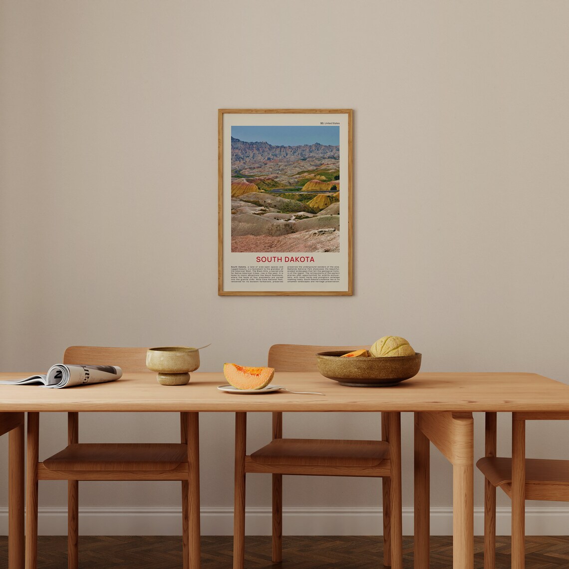 South Dakota Badlands Striped Eroded Canyons Gold Rose Photo Poster - Image 4