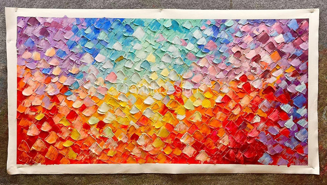 Original Hand Abstract Graffiti Art Colorful Thick Paint Texture Wall Art Geometric Pattern Creative Art Decor Unique Gift - Image 4