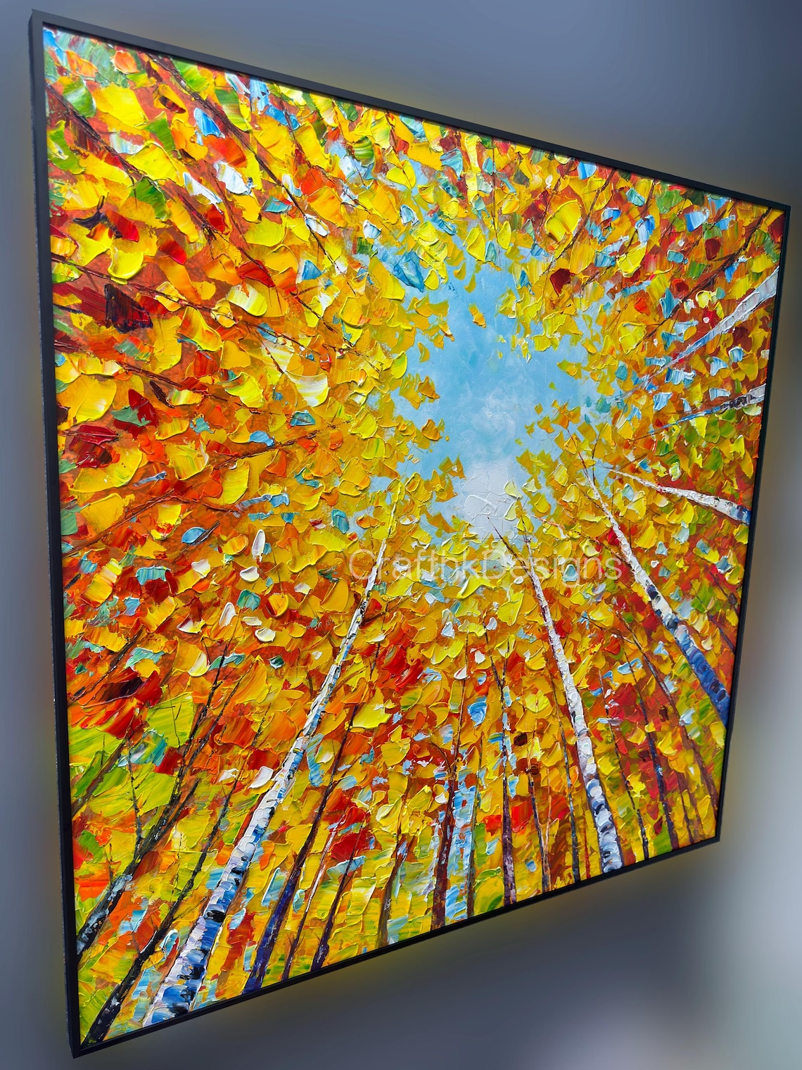 Boho Autumn Birch Forest Landscape Art Print, Modern - Image 3