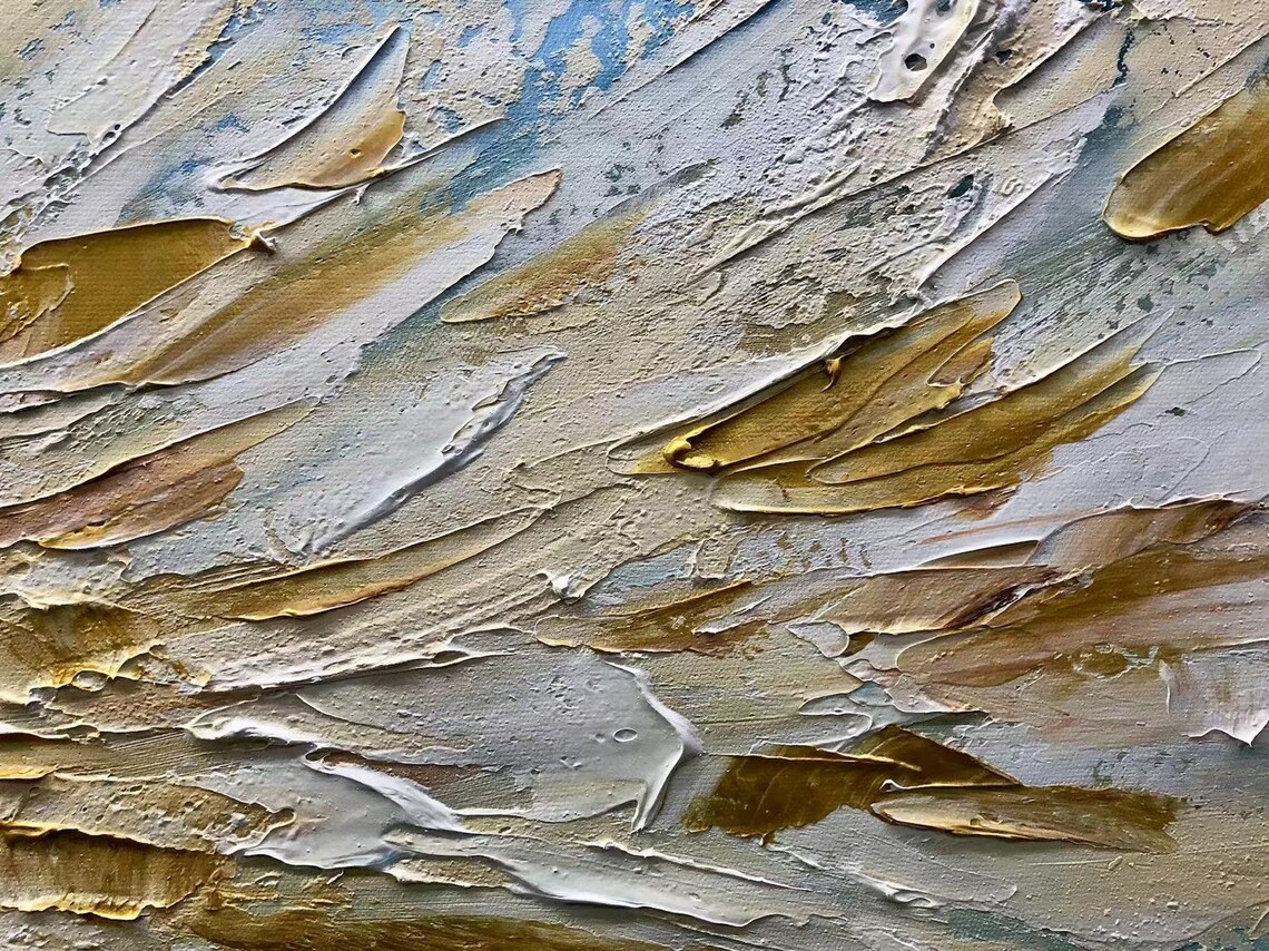 Abstract Feather Floral Landscape Oil Painting Print - Image 4