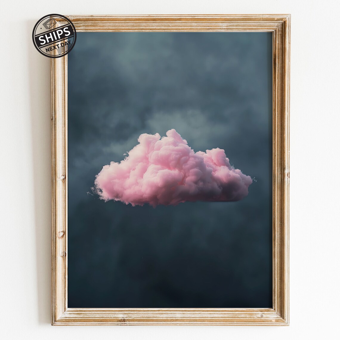 Cloud Painting Pink Abstract Art Print, Maximalist Decor