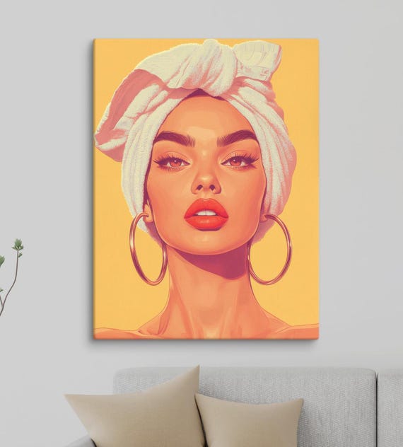 Modern Pop Art Woman Bold And Stylish Wall Decor Perfect For Beauty Salons Spas And Studios Ready To Hang
