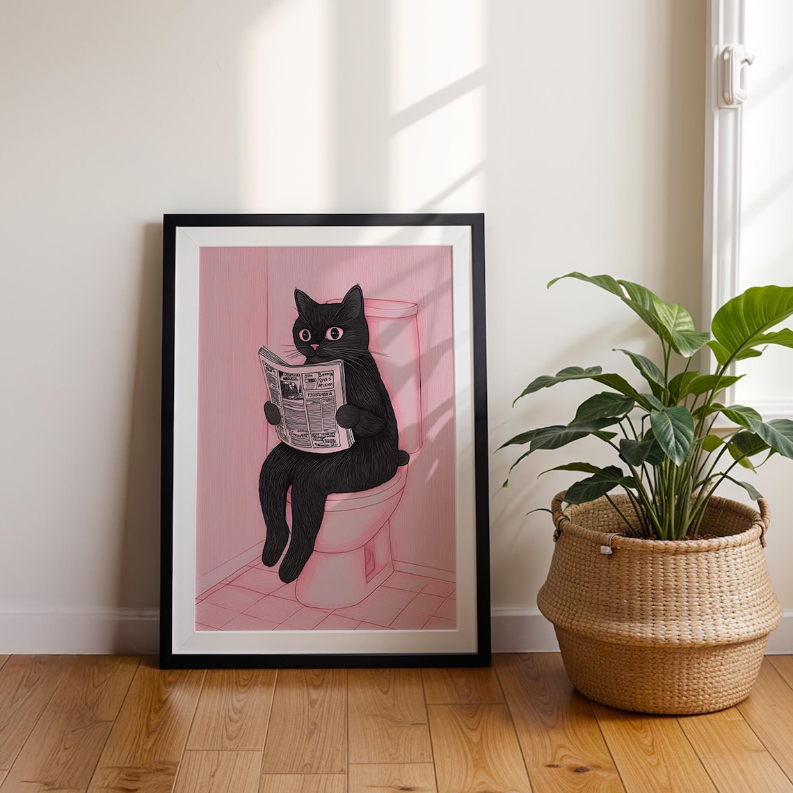 Funny Cat Bathroom Wall Art, Humorous Home Print - Image 4