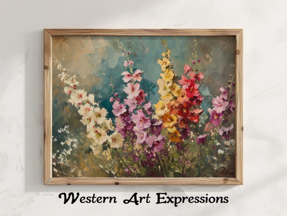 Snapdragon Bouquet Vintage Flower Painting Floral Canvas Print Wall Art Botanical Home Decor