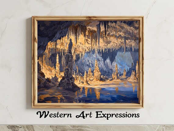 Lehman Caves Great Basin Golden Stalactites Oil Painting Poster