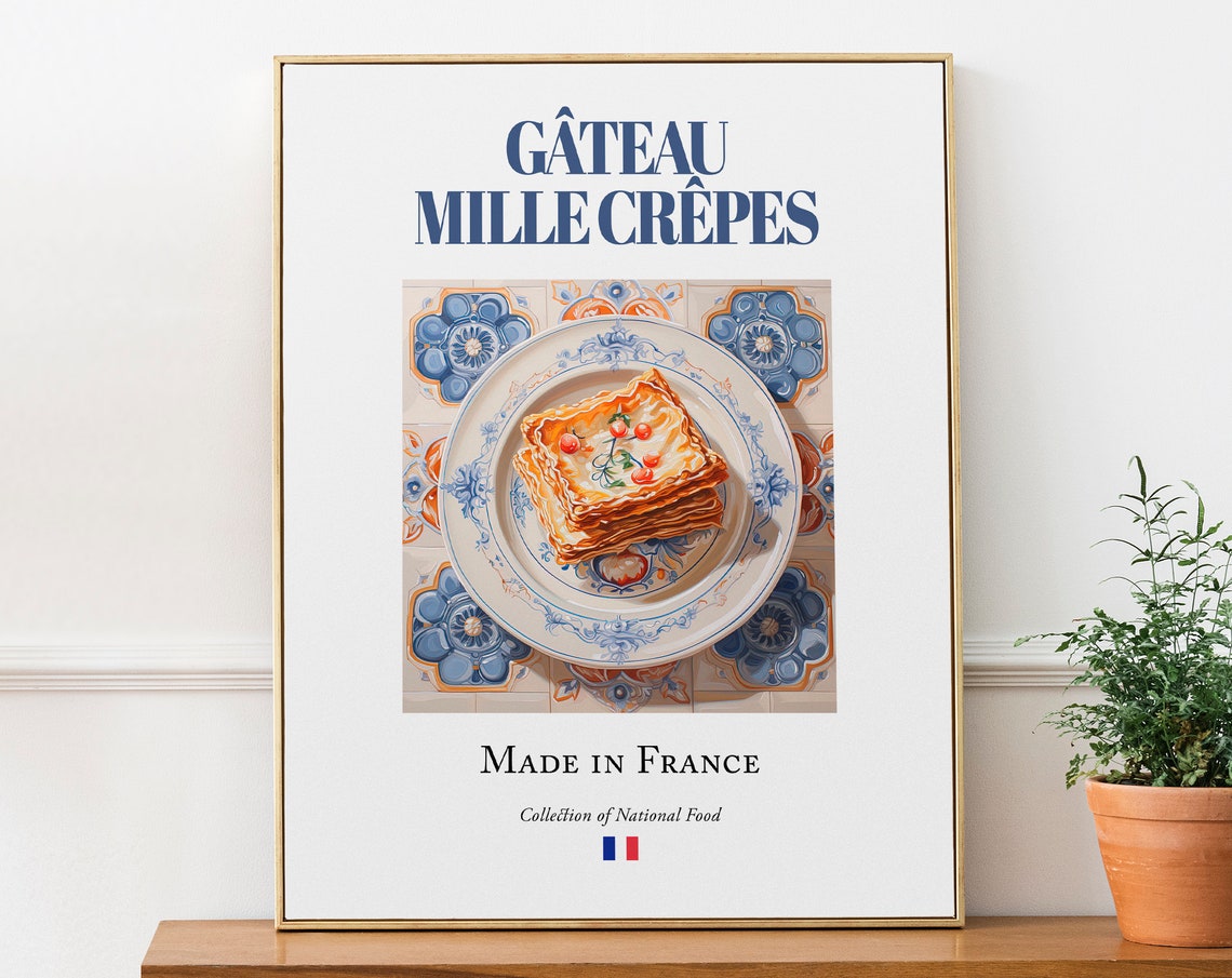 Gâteau Mille Crêpes on Maiolica Tile Plate Art Print