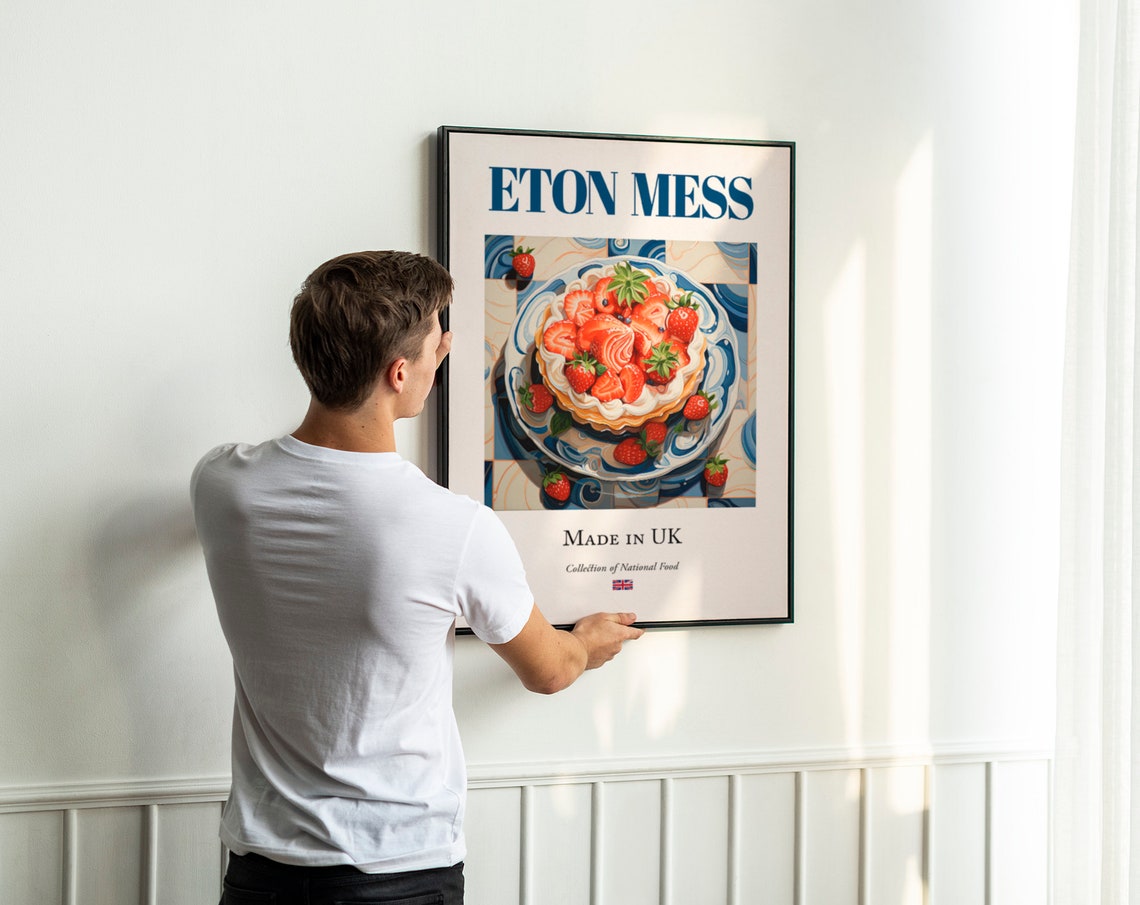 Eton Mess on Maiolica Tile Plate, Food Poster - Image 3