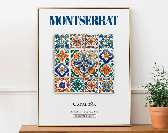 Montserrat Catalua Spain Minimalist Travel Poster