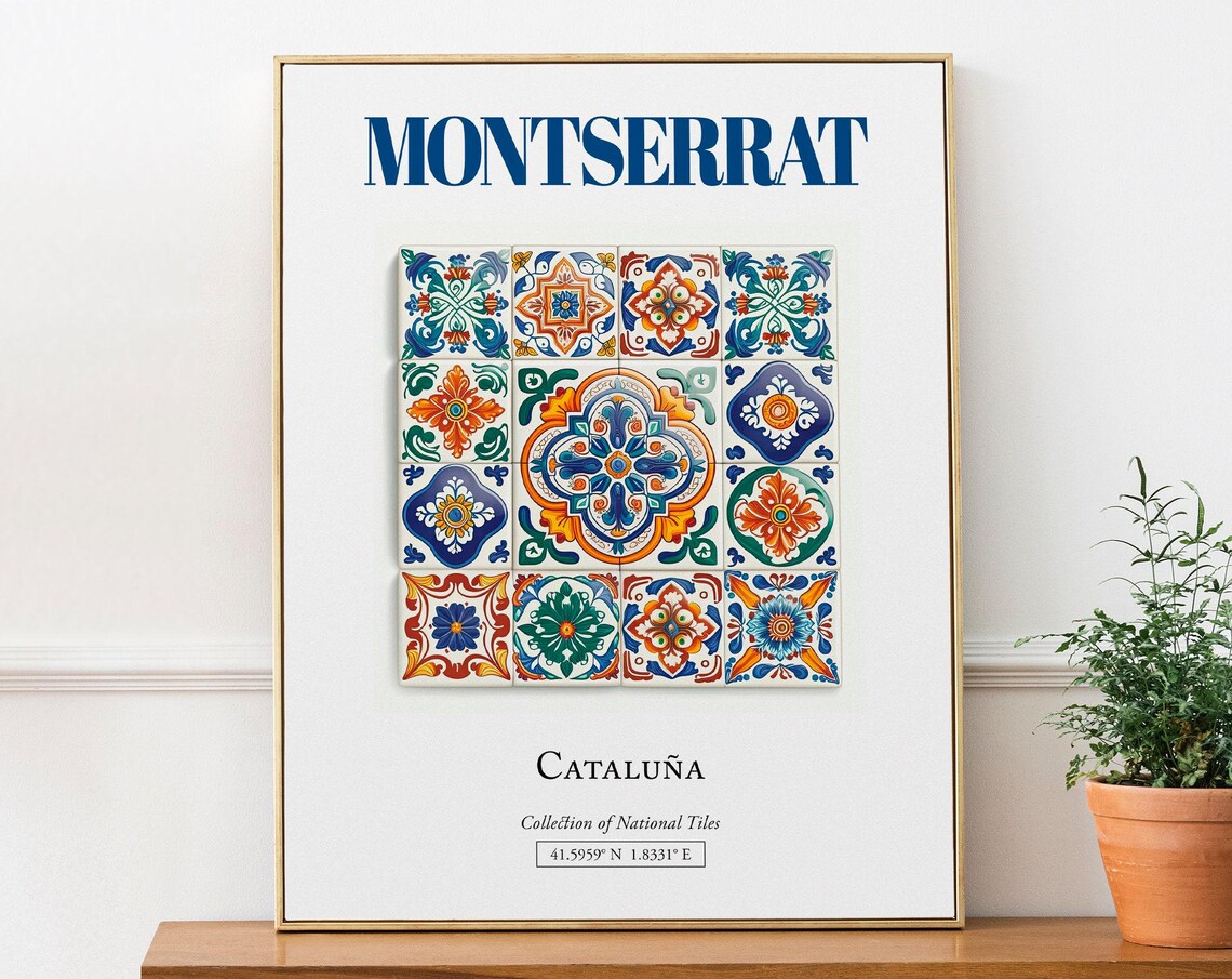 Montserrat Catalua Spain Minimalist Travel Poster