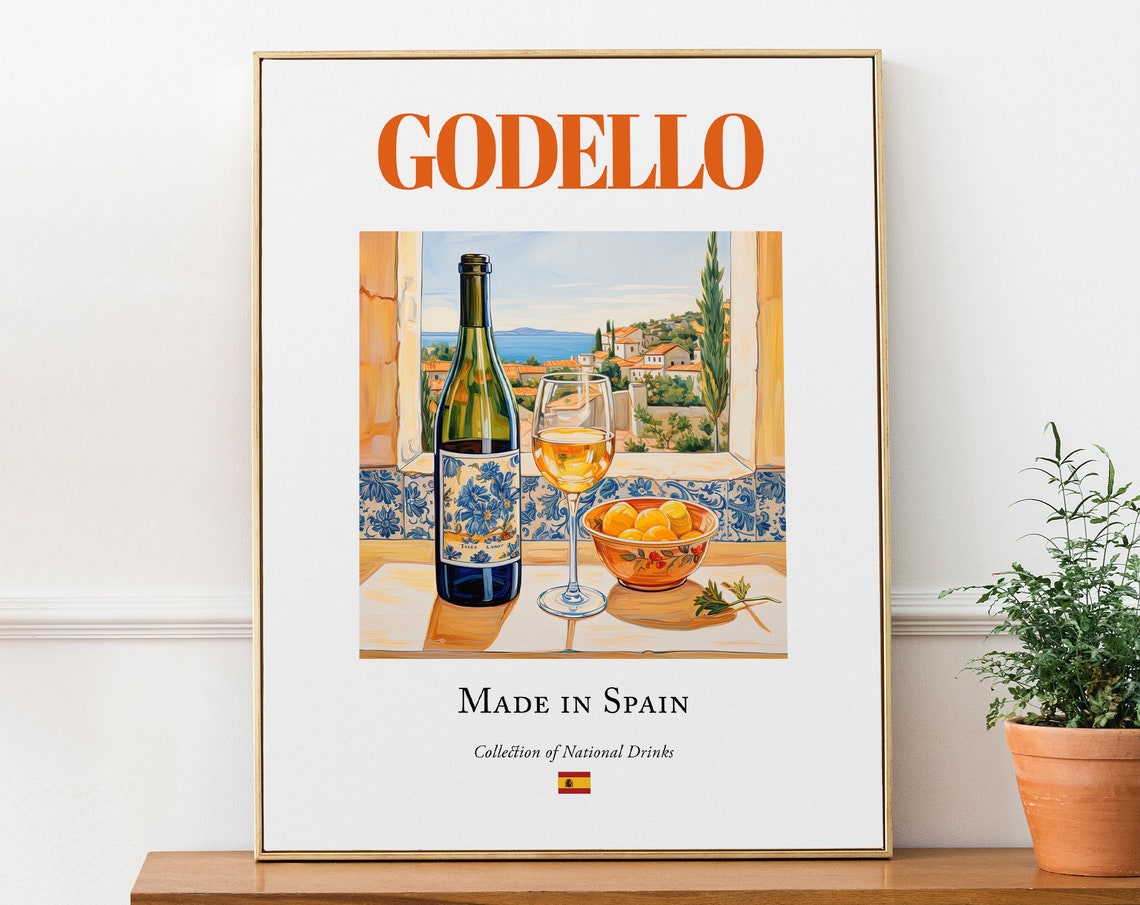 Godello On Maiolica Tile Poster Print, Province Of Ourense