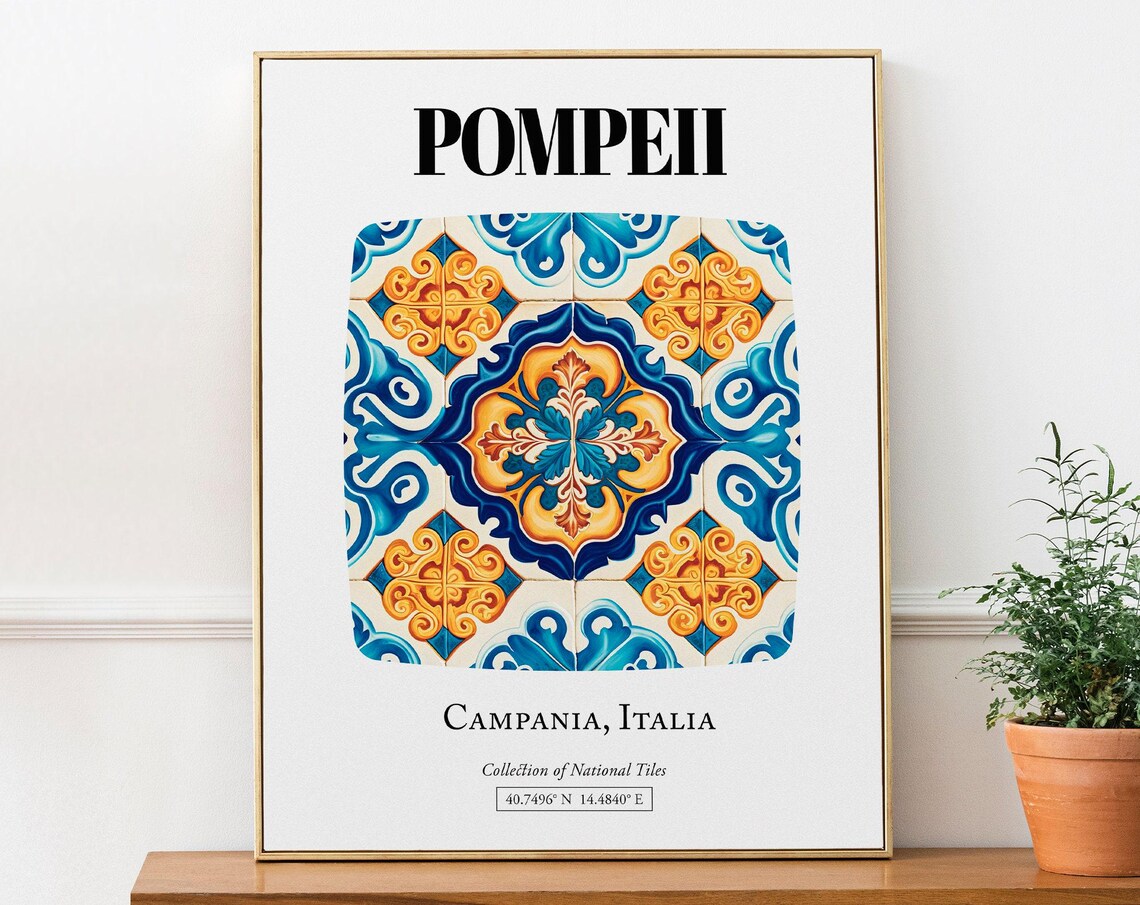 Pompeii Campania Italy Ancient Tile Pattern Art Print