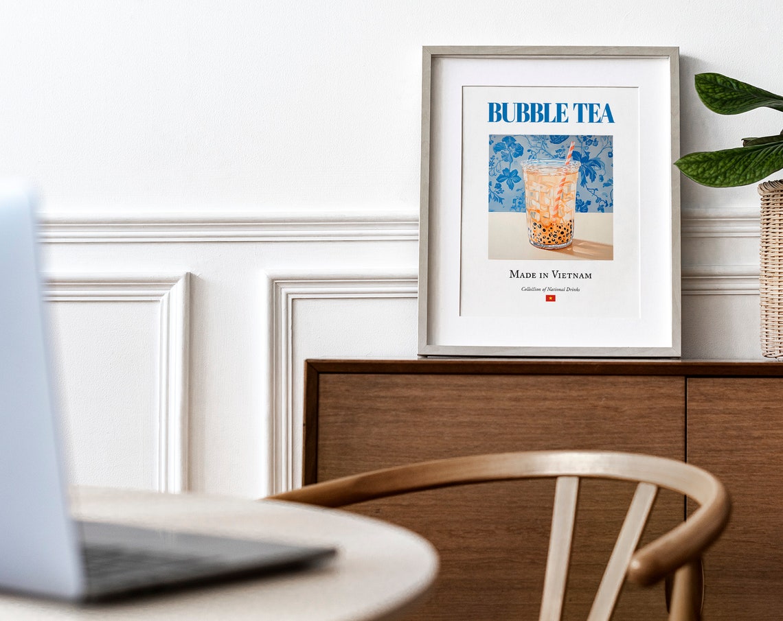 Bubble Tea on Maiolica Tile, Kitchen Bar Poster - Image 4