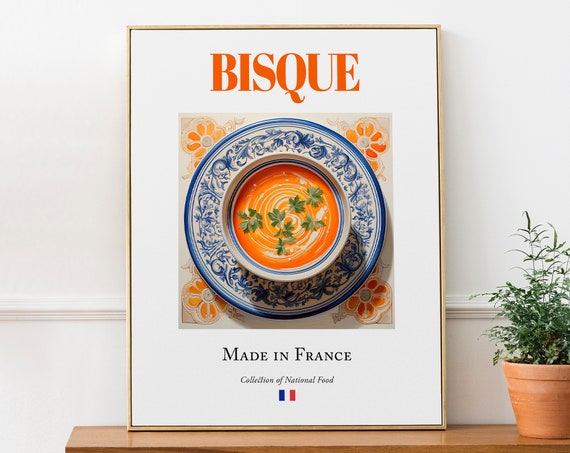Bisque on Maiolica Tile Plate, French Food Art Print