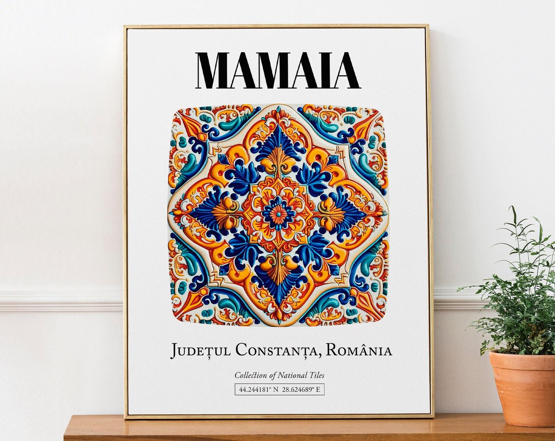 Mamaia Romania Traditional Tile Pattern Art Print
