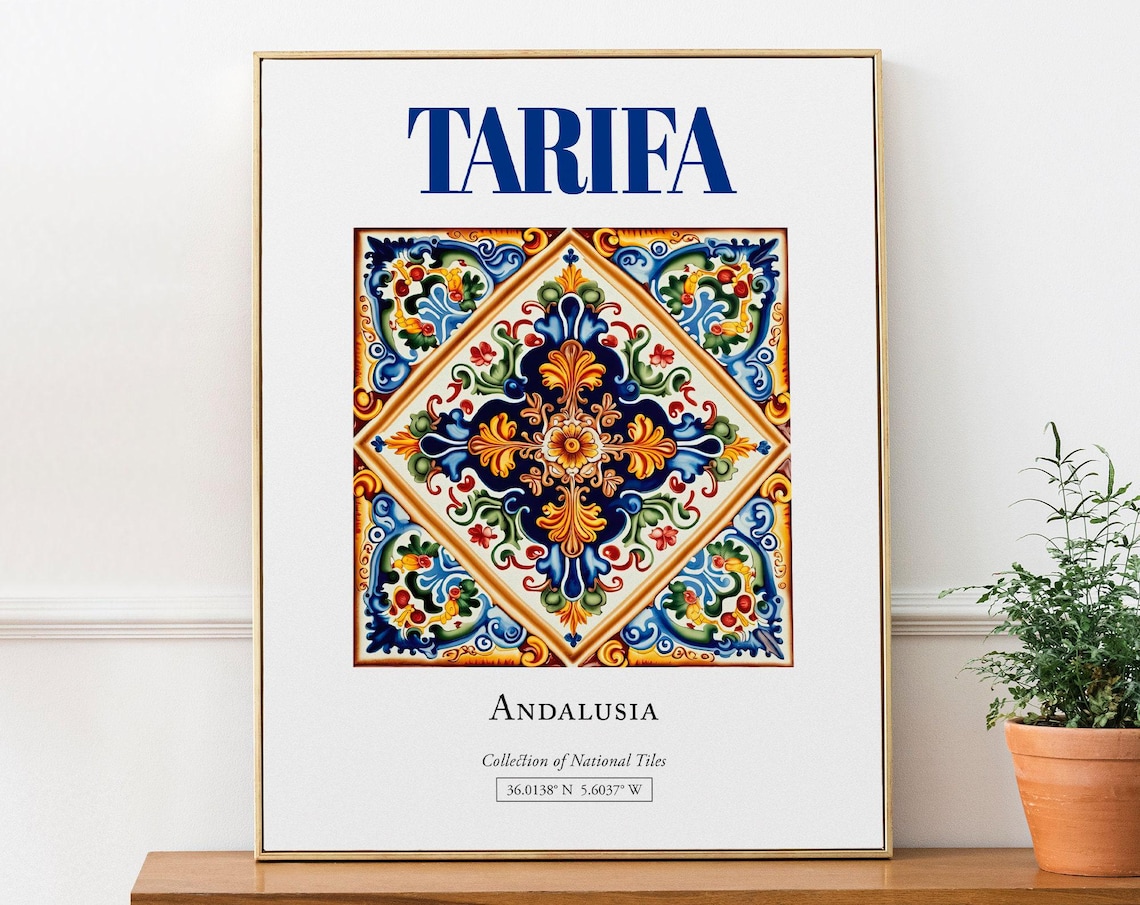 Tarifa Andalusia Spain Folk Traditional Travel Poster