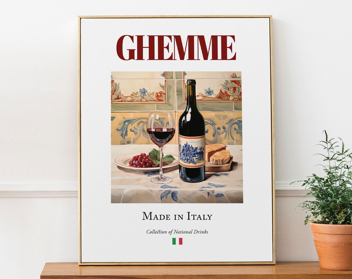 Ghemme On Maiolica Tile, Italian Beverage Poster