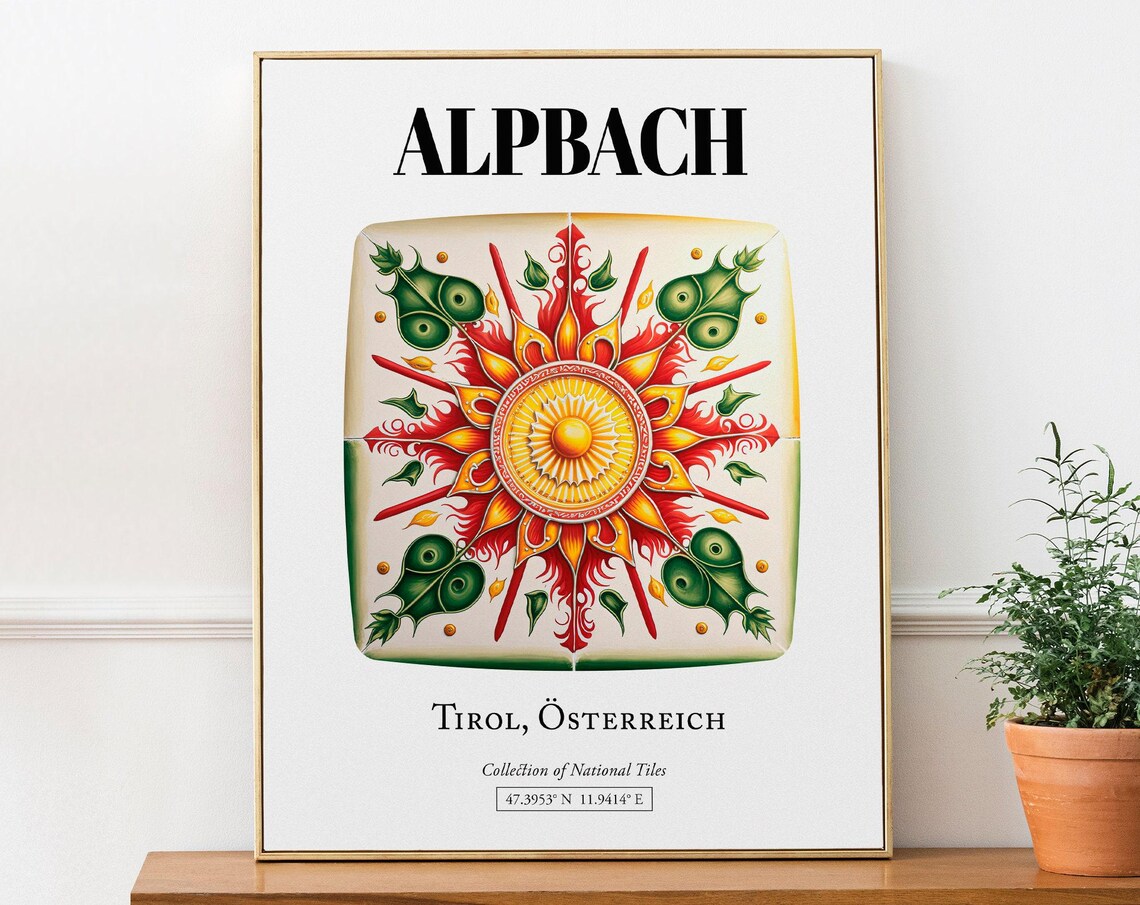 Alpbach Tirol Austria Traditional Tile Pattern Poster