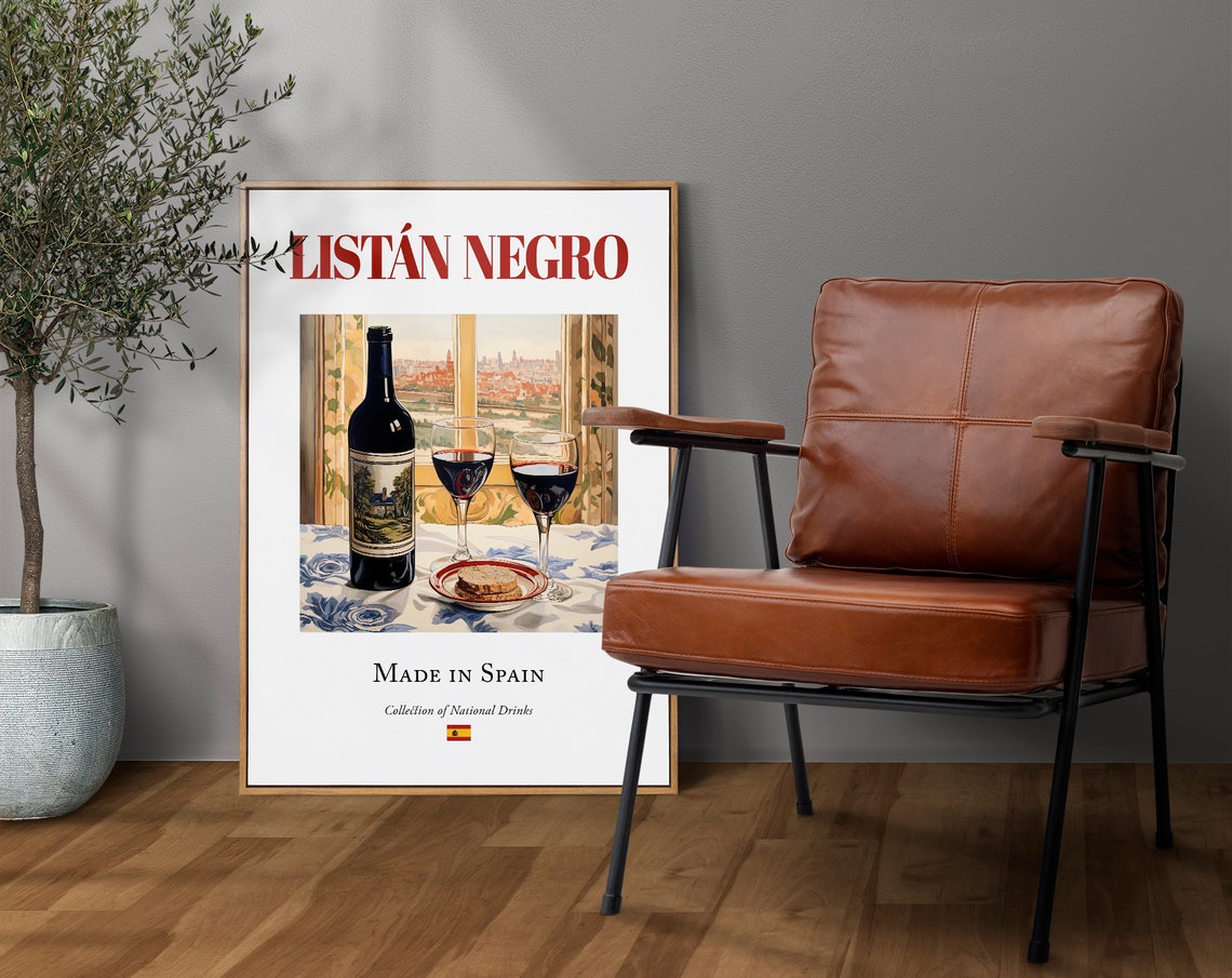 Listn Negro On Maiolica Tile, Kitchen Bar Art Print - Image 4