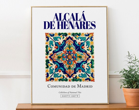 Alcal De Henares Spain Folk Traditional Tile Art Print