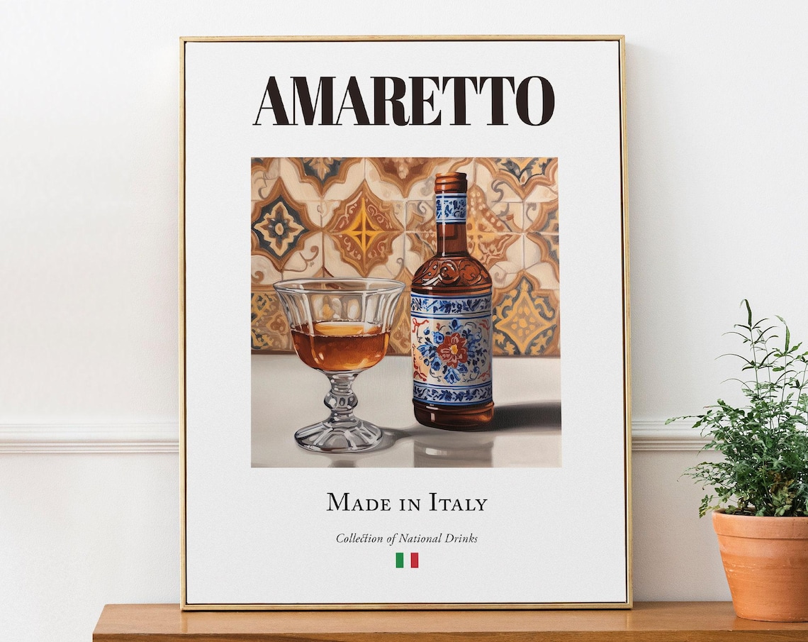 Amaretto On Maiolica Tile, Italian Beverage Art Print