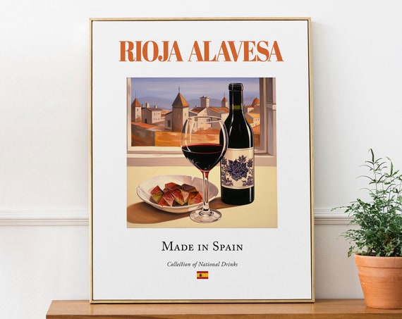 Rioja Alavesa On Maiolica Tile, Beverage Drink Poster