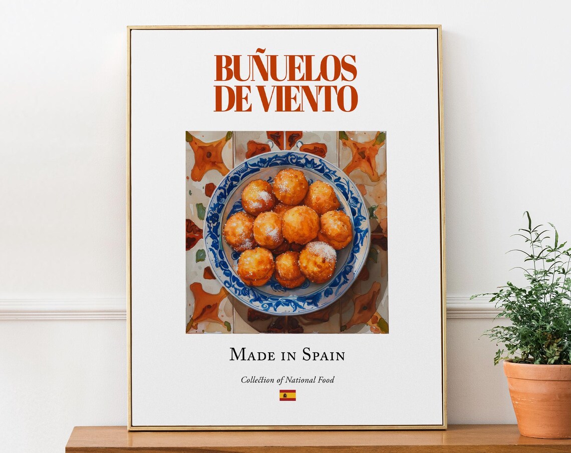 Bunuelos de Viento Spanish Fried Puffs National Food Art Poster