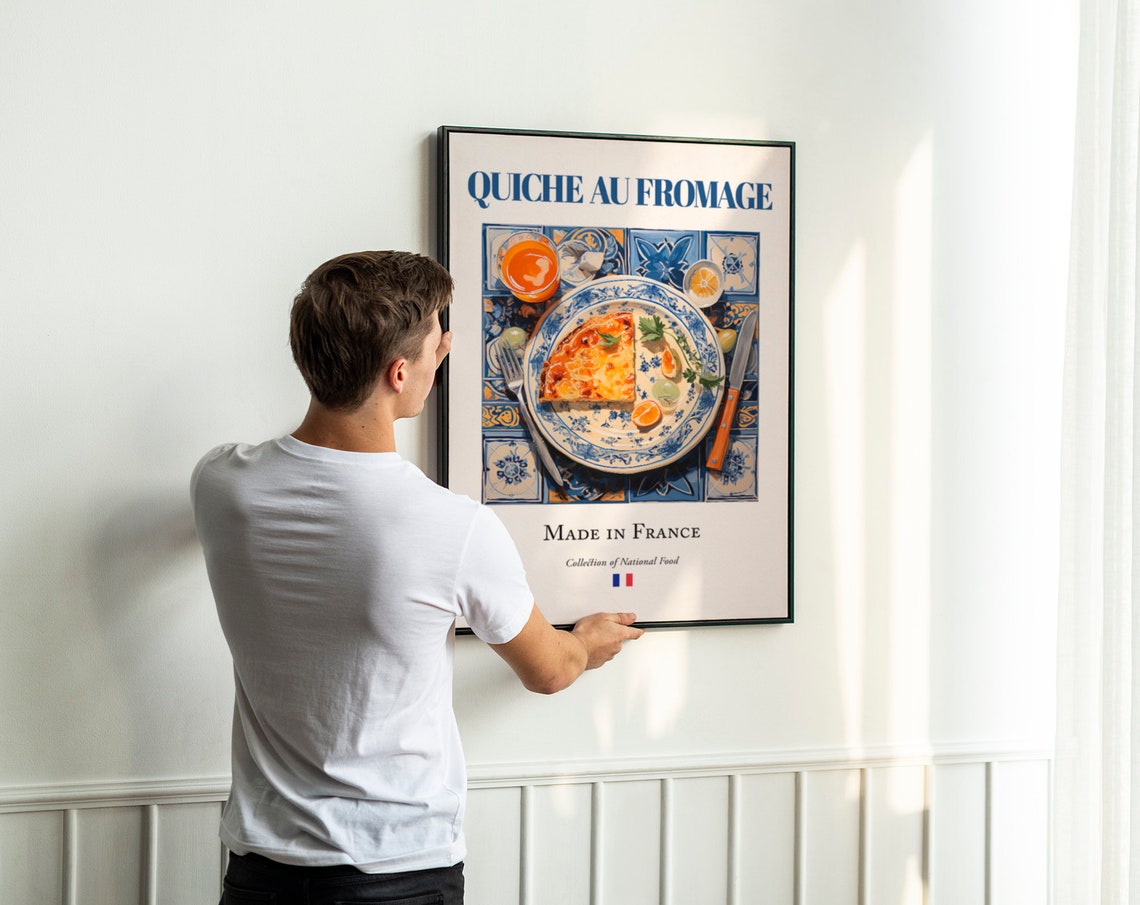 Quiche Au Fromage, Traditional French Food Art Print - Image 3