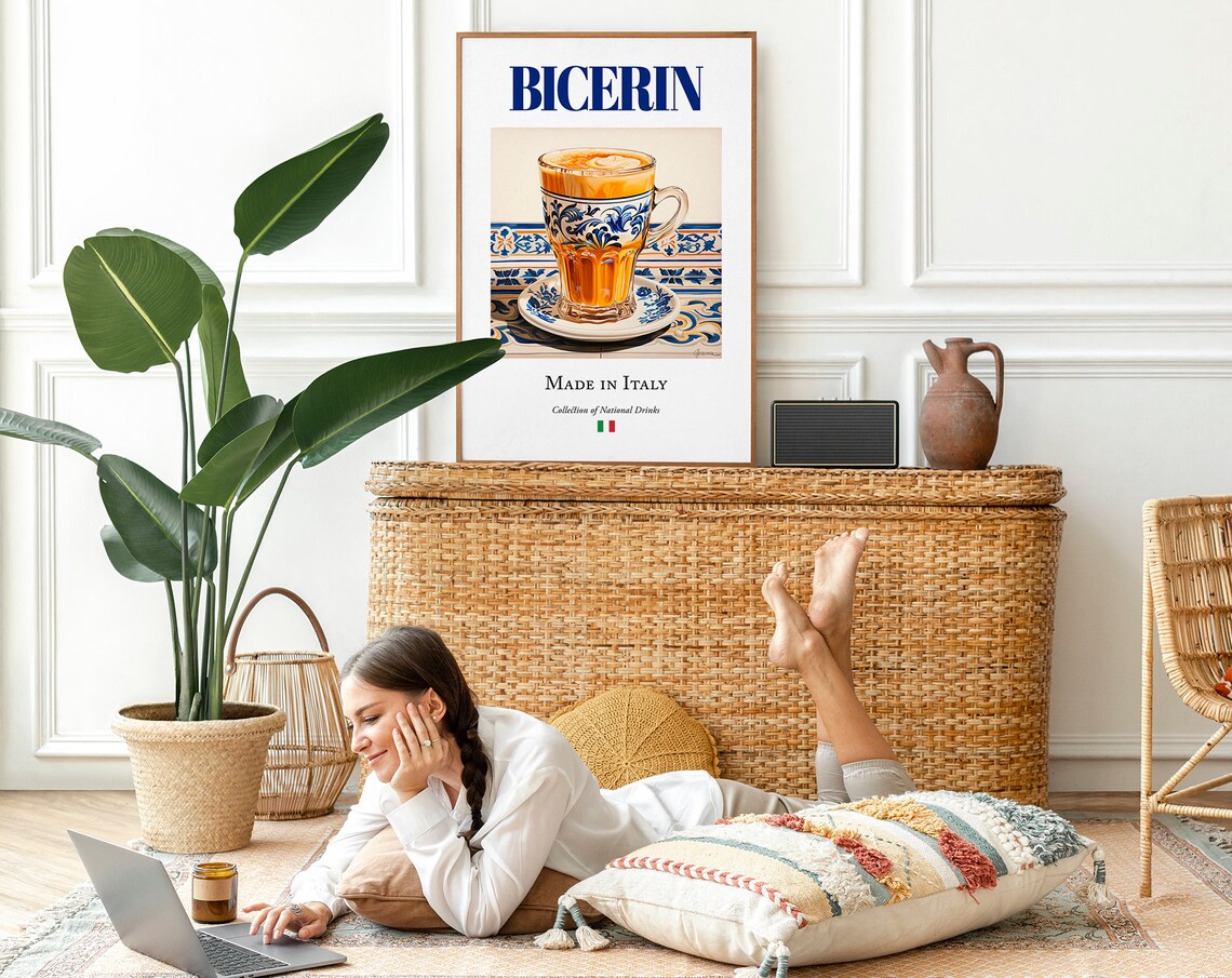 Bicerin On Maiolica Tile, Italian Beverage Poster - Image 2