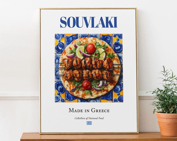 Souvlaki Traditional Greek Cuisine Art Print