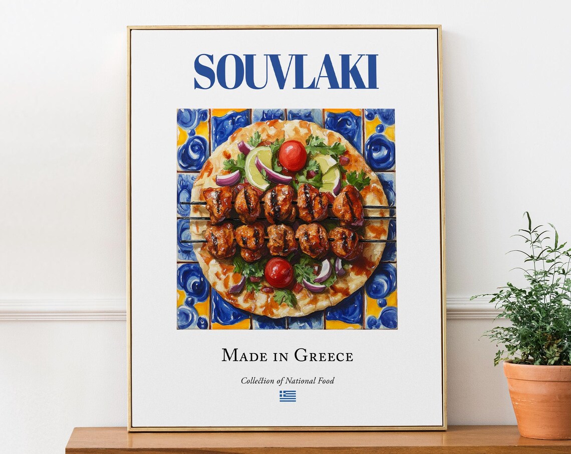 Souvlaki Traditional Greek Cuisine Art Print