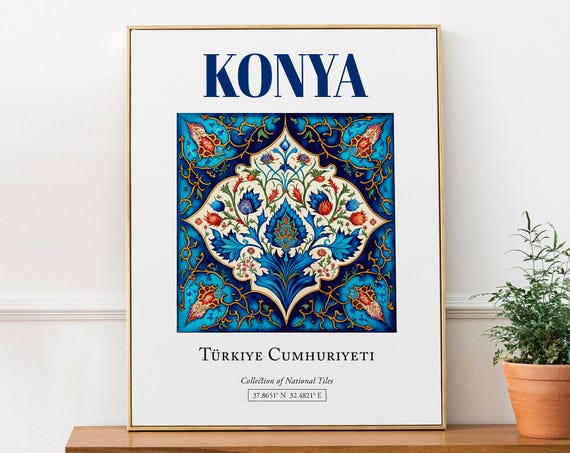 Konya Turkey Folk Traditional Tile Art Print