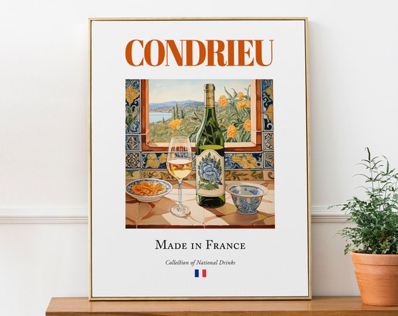 Condrieu and Maiolica Tile, Rhône-Alpes Art Print