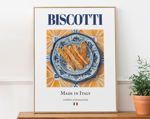 Biscotti On Maiolica Tile Plate, Italian Food Art Print